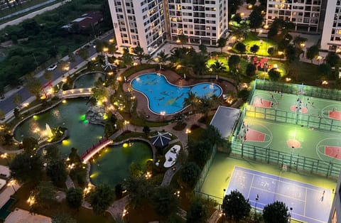 Night, Bird's eye view, Squash, Balcony/Terrace, Tennis court, Pool view, Swimming pool