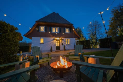 Property building, Night, Garden, Parking