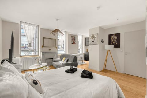 Bed, Living room, Photo of the whole room, Seating area, Bedroom