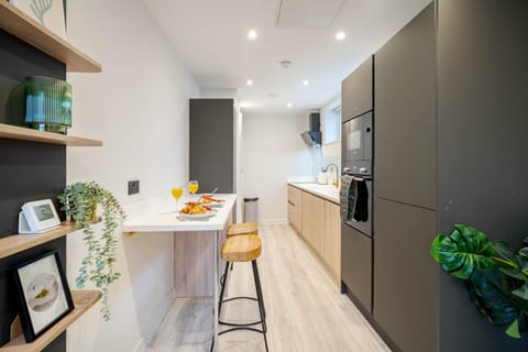 Kitchen or kitchenette, Food and drinks, Dining area, Food, minibar, oven, stove