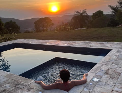 Natural landscape, Mountain view, Pool view, Swimming pool, Sunset