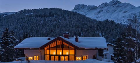 Property building, Night, Natural landscape, Winter, Mountain view