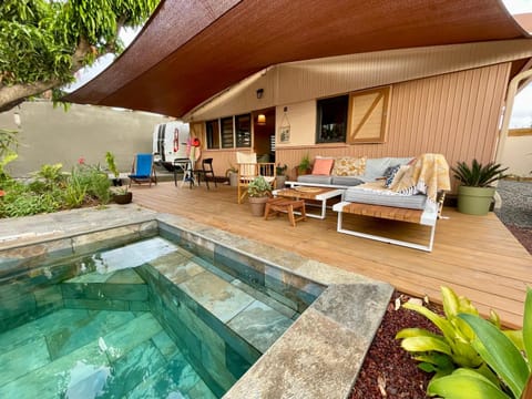 Patio, Garden, Pool view, Swimming pool, sunbed