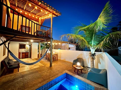 Night, Balcony/Terrace, Pool view, Swimming pool