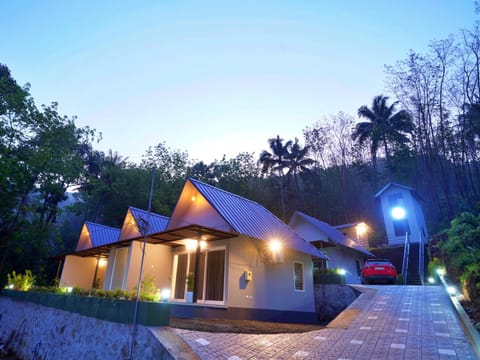 Property building, Night, Neighbourhood, Natural landscape, Street view, Parking
