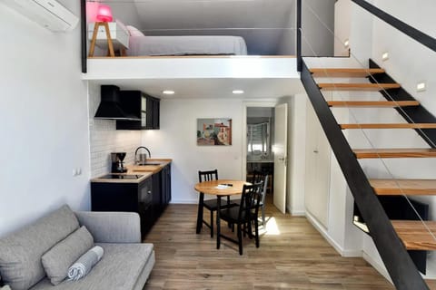 Kitchen or kitchenette, Living room, Dining area