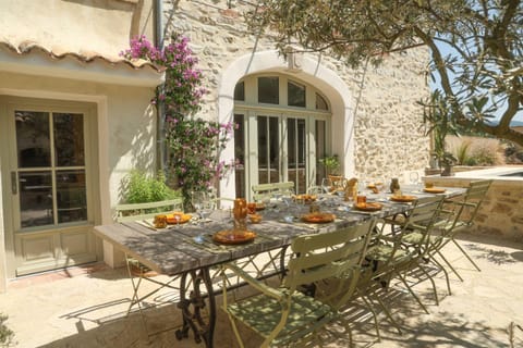Property building, Patio, Spring, Garden, Dining area, Garden view, Pool view, Swimming pool