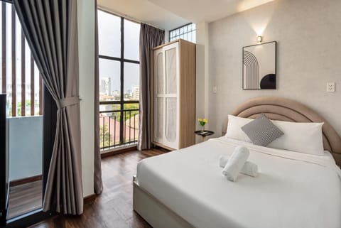 Bed, View (from property/room), Balcony/Terrace, Photo of the whole room, Bedroom, towels