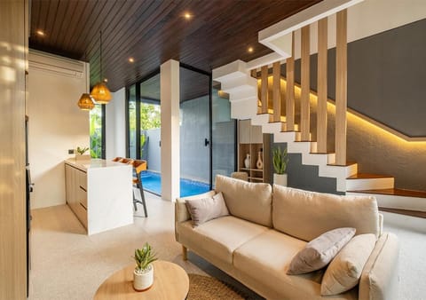 Living room, Pool view, air conditioner