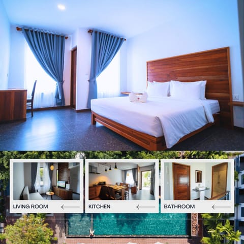 Patio, Bed, View (from property/room), Balcony/Terrace, Photo of the whole room, Bedroom, Pool view, Swimming pool