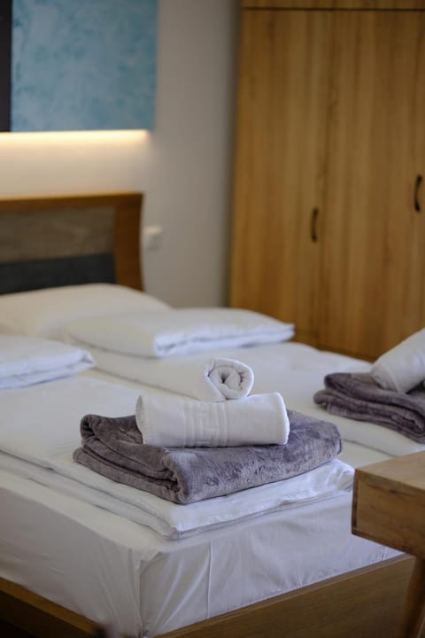 Bed, Photo of the whole room, Bedroom, towels, wardrobe