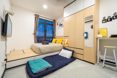 Bed, Bedroom, air conditioner