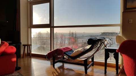 Winter, Living room, River view