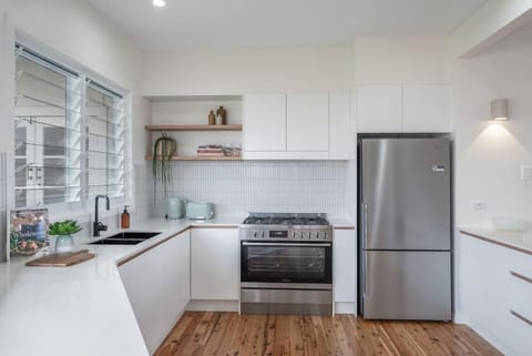 Kitchen or kitchenette, oven, stove
