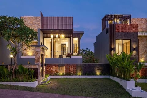 Property building, Night, Garden, Garden view
