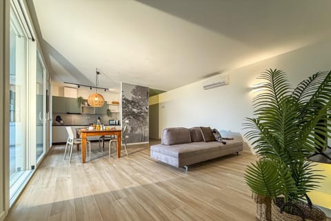 Kitchen or kitchenette, Living room, Dining area, air conditioner