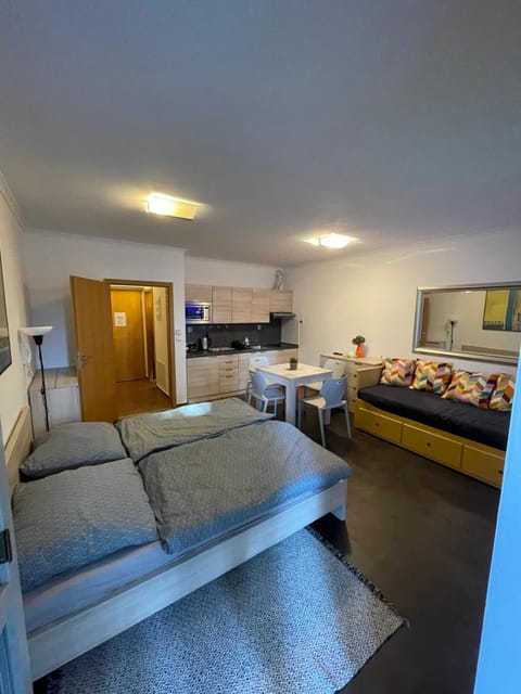 Bed, Kitchen or kitchenette, Living room, Photo of the whole room, Seating area, Bedroom