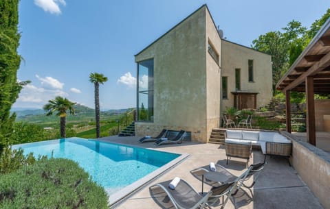Property building, Patio, Spring, Day, Natural landscape, Garden, View (from property/room), Balcony/Terrace, Garden view, Mountain view, Pool view, Swimming pool, sunbed