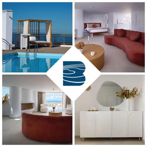 Bed, Living room, Seating area, Pool view, Swimming pool
