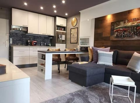 Kitchen or kitchenette, Living room, Seating area, Dining area, pet friendly, stove