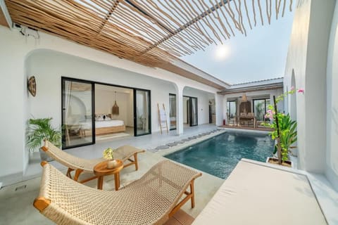 Patio, Seating area, Pool view, Swimming pool, sunbed