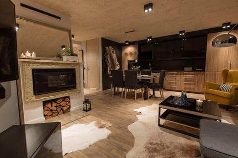 TV and multimedia, Kitchen or kitchenette, Living room, Seating area, fireplace