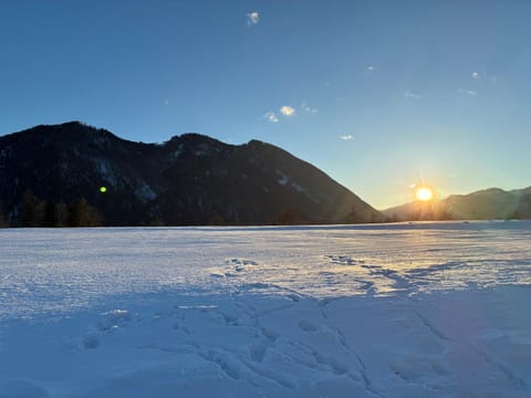 Natural landscape, Winter, Mountain view, Sunrise