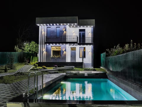 Property building, Night, Pool view, Swimming pool, Swimming pool