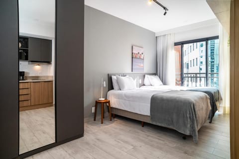 Bed, View (from property/room), Photo of the whole room, Bedroom, City view