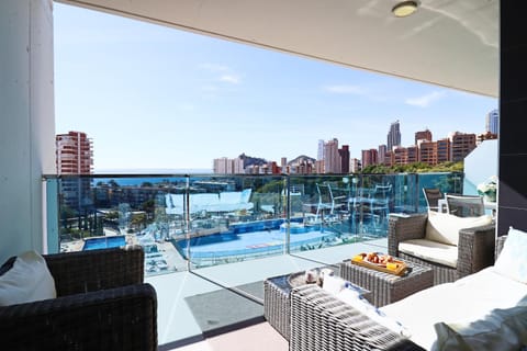 Patio, Day, View (from property/room), Balcony/Terrace, Living room, Pool view, Swimming pool