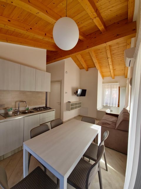 Kitchen or kitchenette, Living room, Dining area, stove