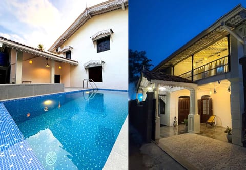 Property building, Night, Pool view, Swimming pool