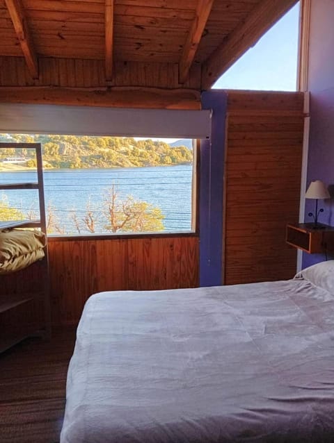 Bed, Natural landscape, Bedroom, Lake view