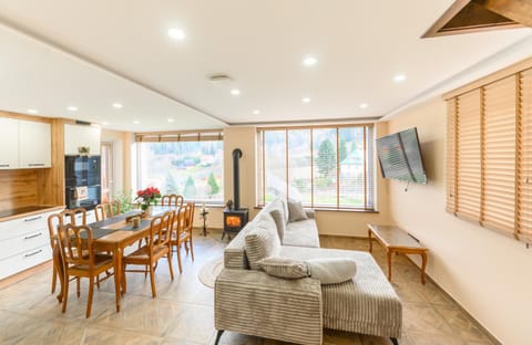 Kitchen or kitchenette, Living room, Dining area