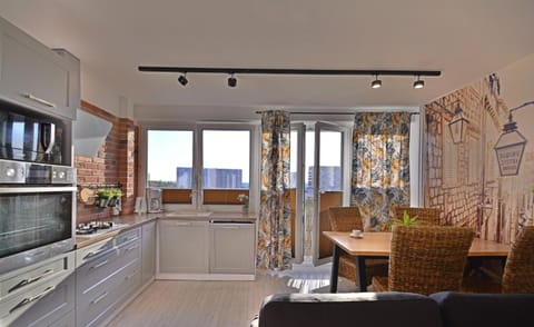TV and multimedia, Kitchen or kitchenette, Living room, Seating area, Dining area, oven, stove