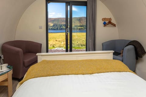 Bed, Natural landscape, Bedroom, Mountain view