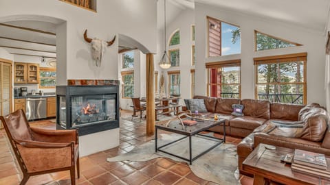 Seating area, fireplace, furniture