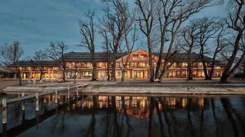 Property building, Night, Lake view