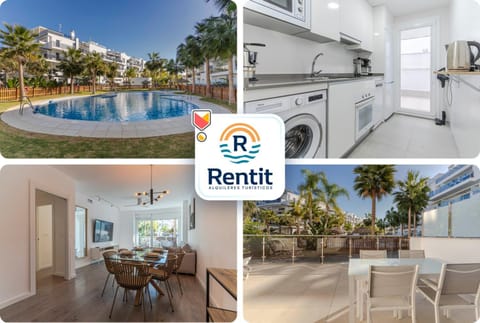 Patio, Kitchen or kitchenette, Dining area, Swimming pool, washing machine