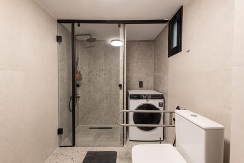 Bathroom, washing machine, dryer