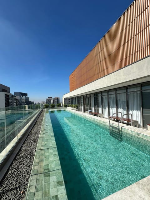 Pool view, Swimming pool, sunbed