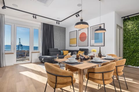 Living room, Seating area, Dining area, Sea view