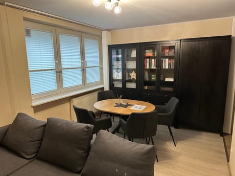 Library, Living room, Seating area, Dining area