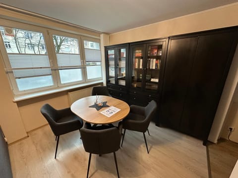 Library, Living room, Seating area, Dining area