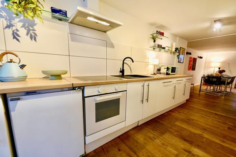 Kitchen or kitchenette, oven, stove