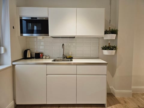 Coffee/tea facilities, Kitchen or kitchenette, stove