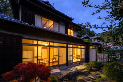 Property building, Night, Garden, Garden view