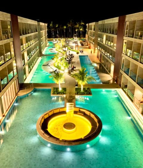 Night, Pool view, Swimming pool