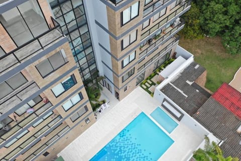 Property building, Bird's eye view, Pool view