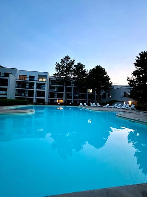 Swimming pool, sunbed